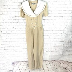 𝅺euc - Vntg QS International Shawl Collar Jump Suit